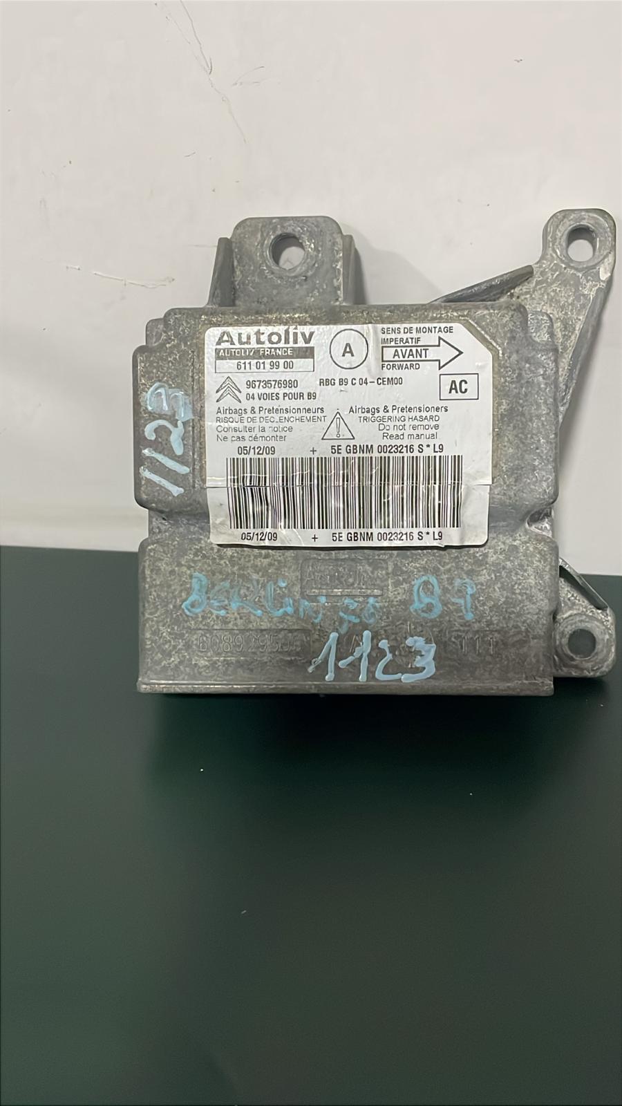 Centralina Airbags – Citroën Berlingo (B9) 2008»2018 – Ref. 9673576980 / 611019900
